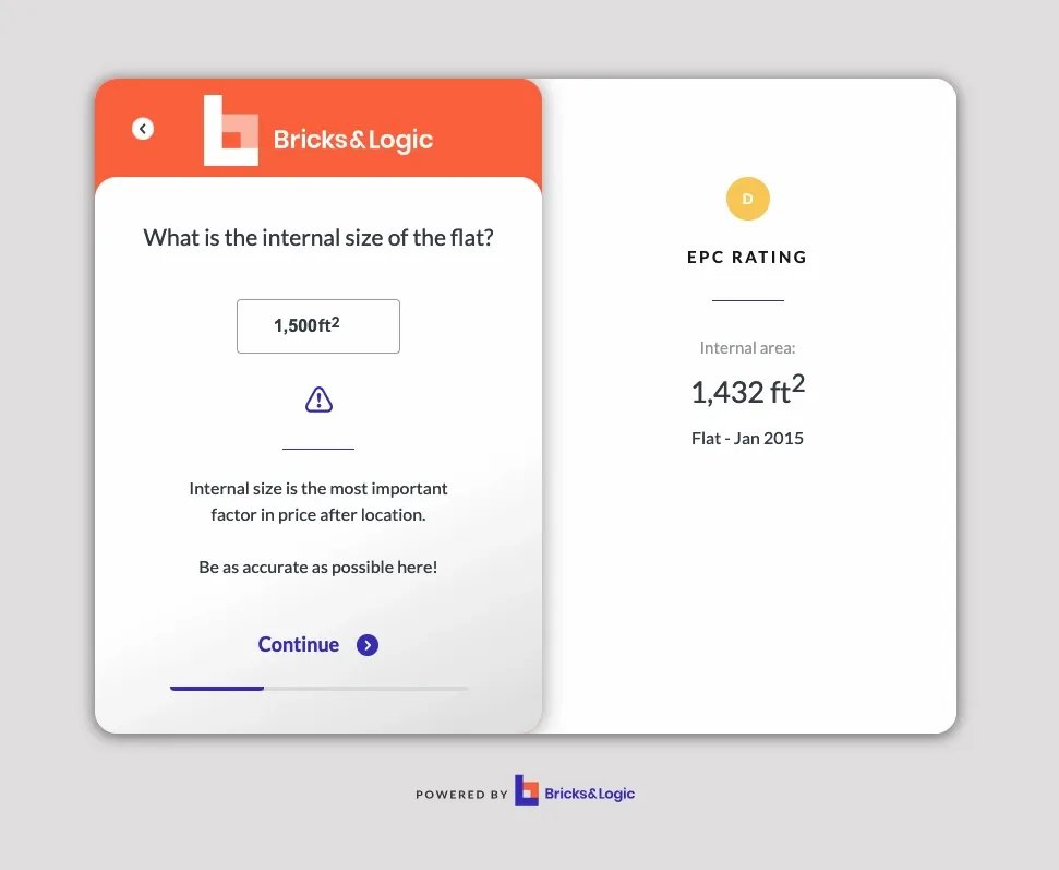 Fig. 03: The Bricks&Logic IVT integrates with our platform to provide additional data to support the valuation process