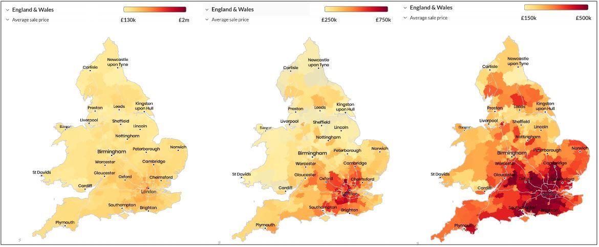 Average house prices by region